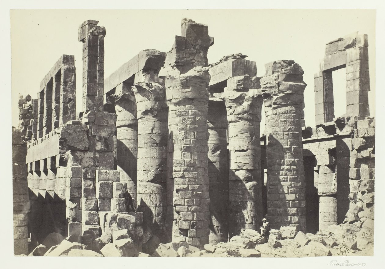 Oszlopok csarnoka, Karnac, 1857. alkotó: Francis Frith