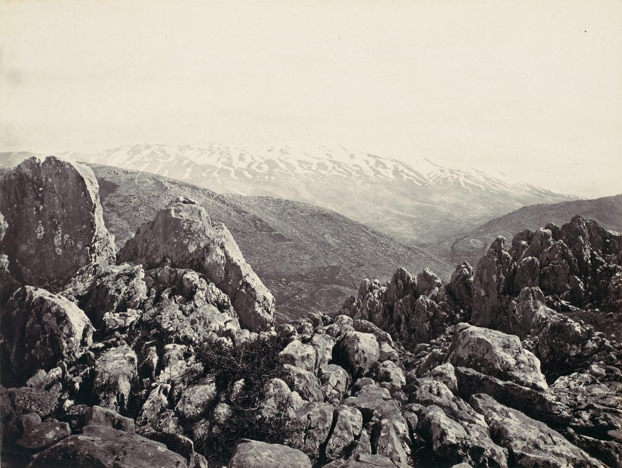 Hermon-hegy, A színeváltozás hegye, kb. 1857. alkotó: Francis Frith
