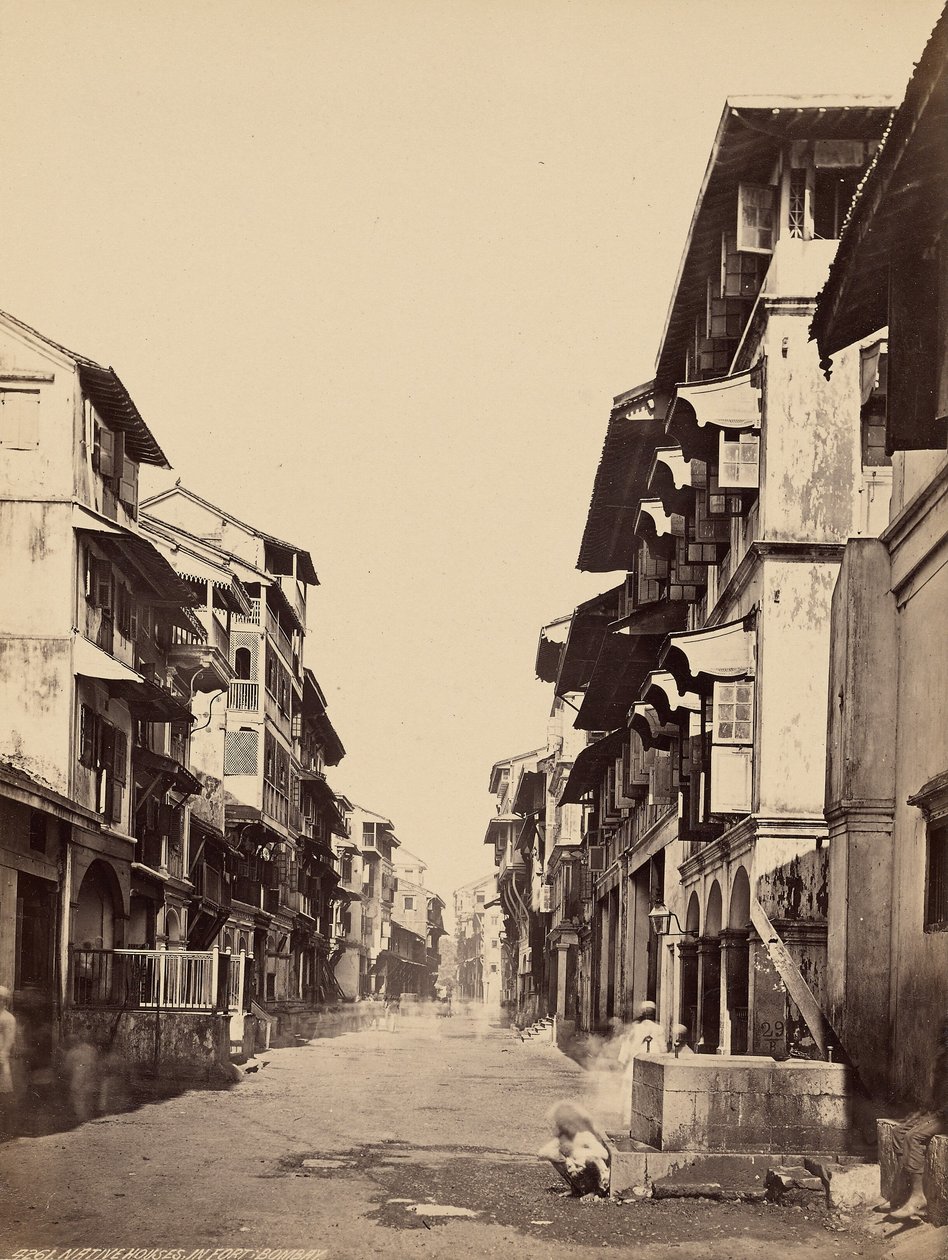 Őslakos házak az erődben, Bombay alkotó: Francis Frith