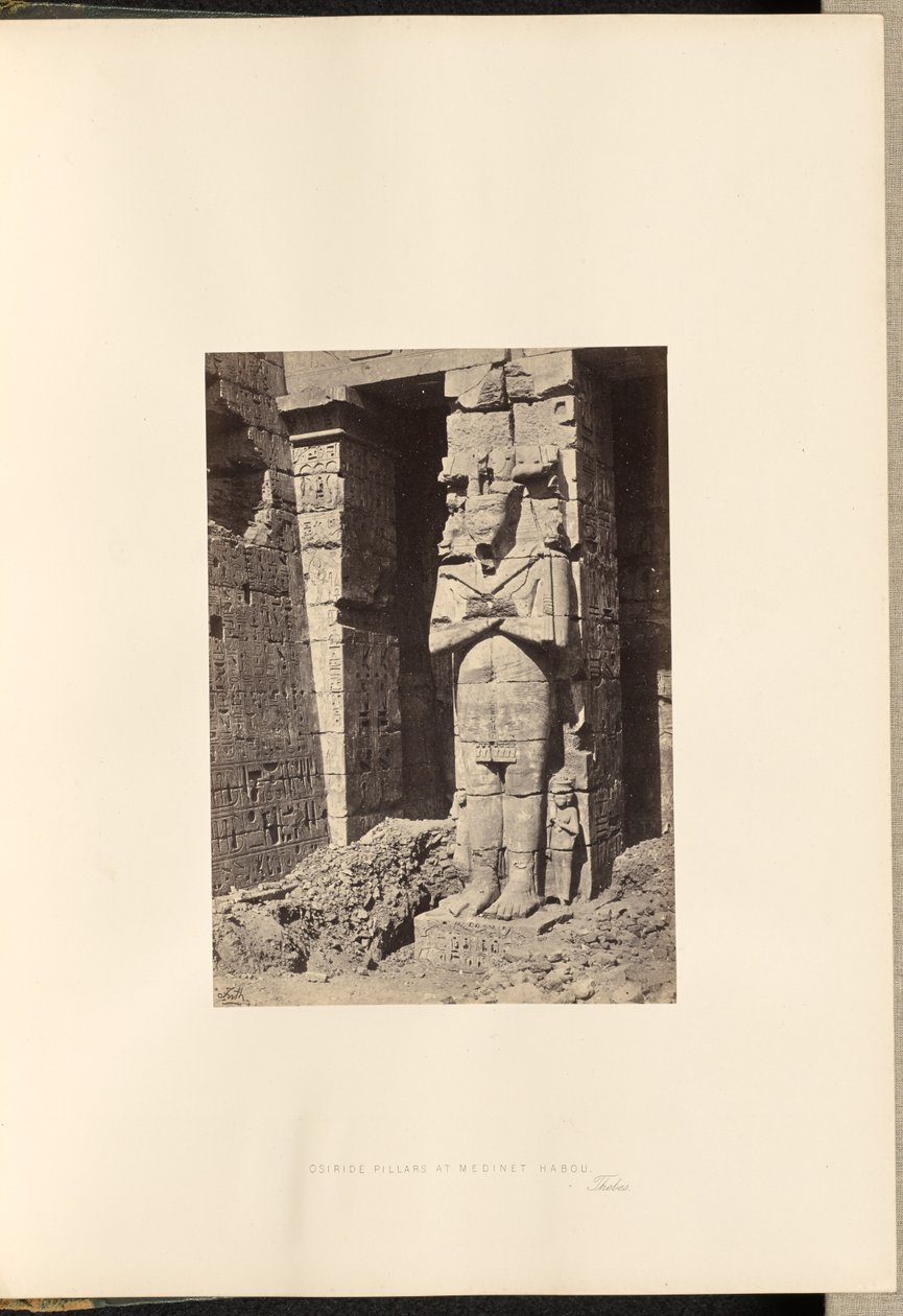 Osiride oszlopok Medinet Habou-ban, Thébában alkotó: Francis Frith