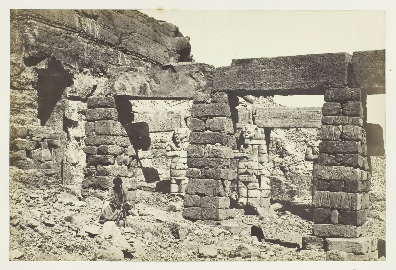 Cerf Hossayn templomának portikusa, Núbia, 1857. alkotó: Francis Frith