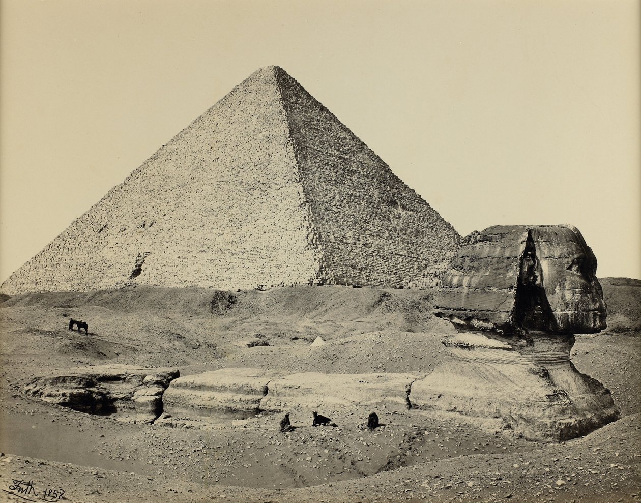 A Nagy Piramis és a Nagy Szfinx, Egyiptom alkotó: Francis Frith