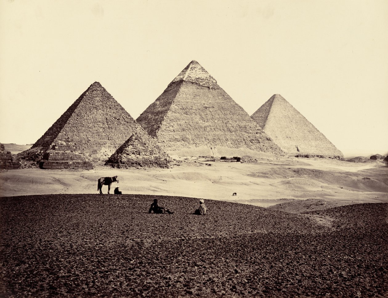 El-Geezeh piramisai délnyugatról,1858 (fotó) alkotó: Francis Frith