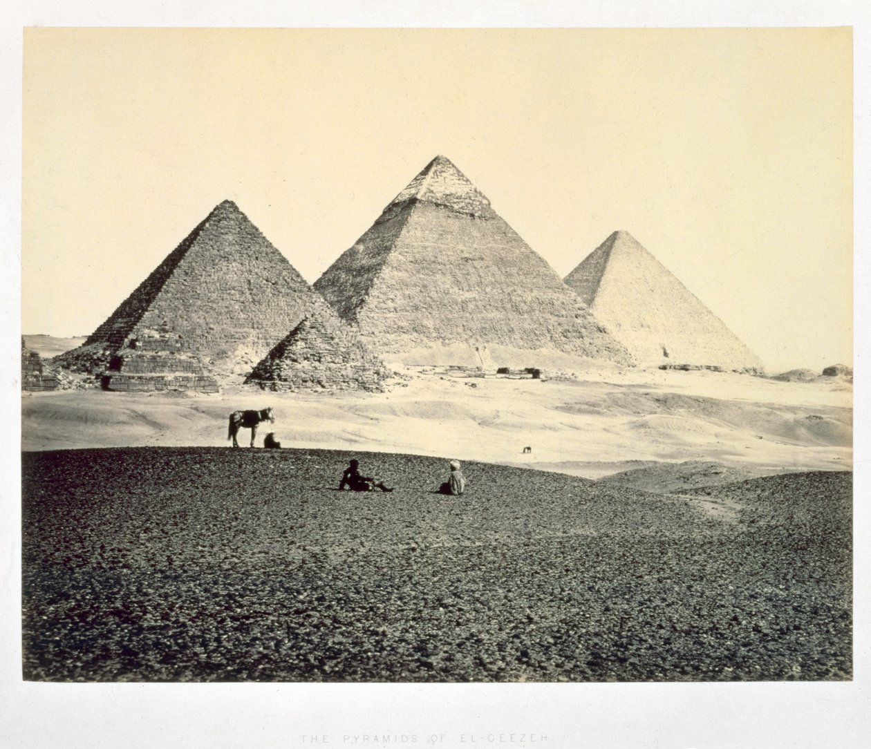 „El-Geezeh piramisai délnyugatról”, Egyiptom, 1858 alkotó: Francis Frith