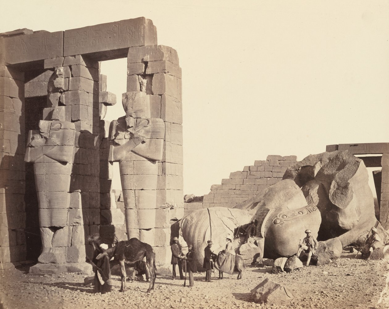 Az El-Kurneh-i Ramasseum, Théba, első nézet, kb. 1857 (fotó) alkotó: Francis Frith