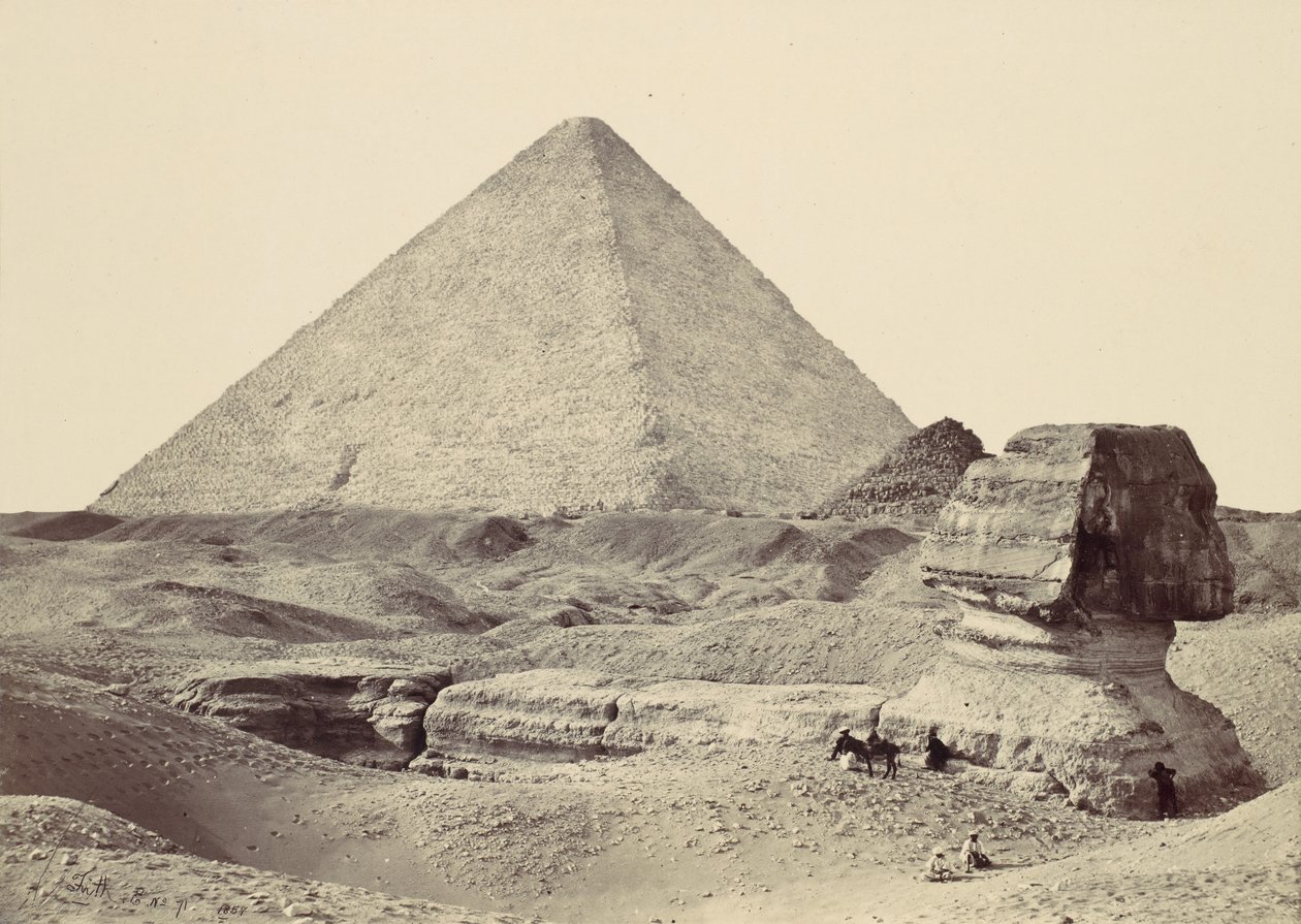 A Szfinx és a Nagy Piramis, Geezeh, 1857. alkotó: Francis Frith
