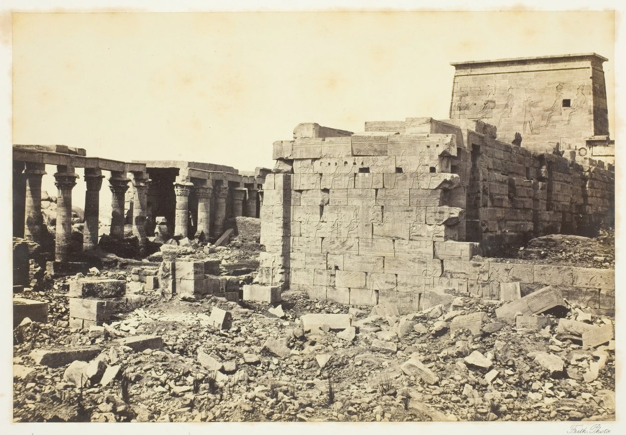 Látvány Philae szigetén, 1857, nyomtatva 1862. alkotó: Francis Frith