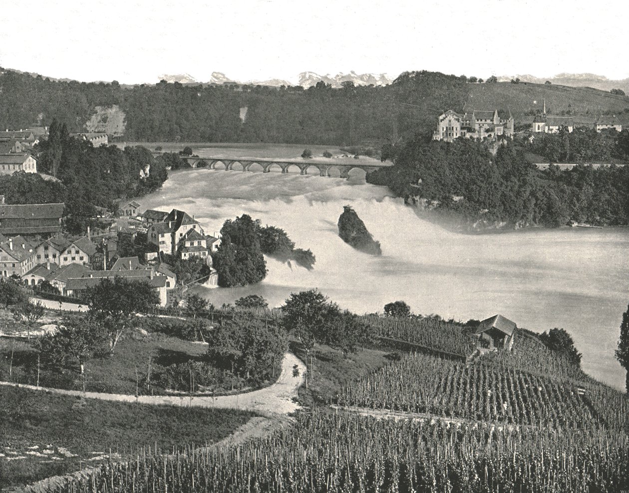 A Rajna vízesése, Schaffhausen, Svájc, 1895. alkotó: Frith and Co