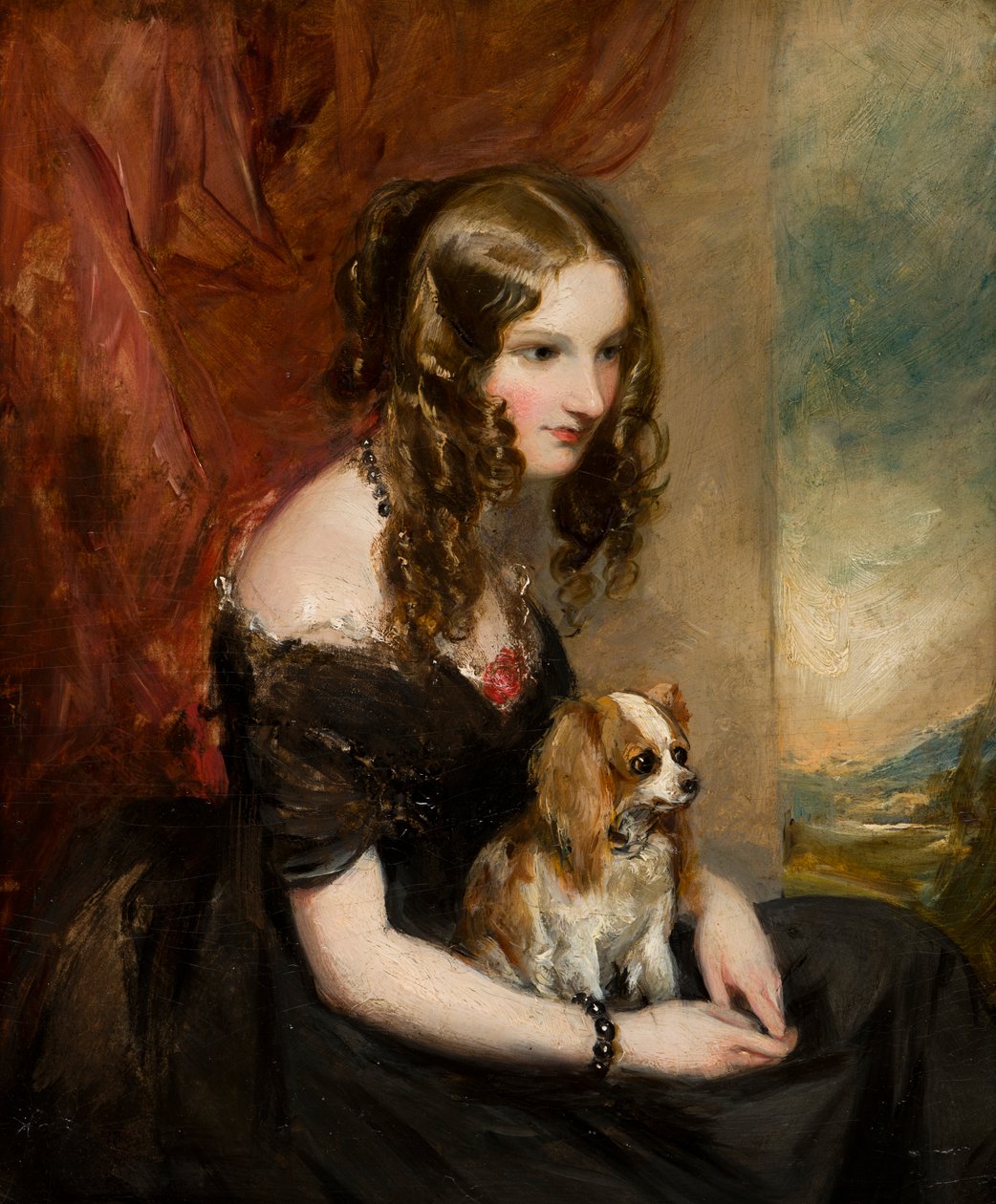 Portré a Hon. Selina Weld Forester, Newport vikomtné, majd Bradford grófnője (1819-1894), 1839-78 körül (olaj a fedélzeten) alkotó: Francis Grant