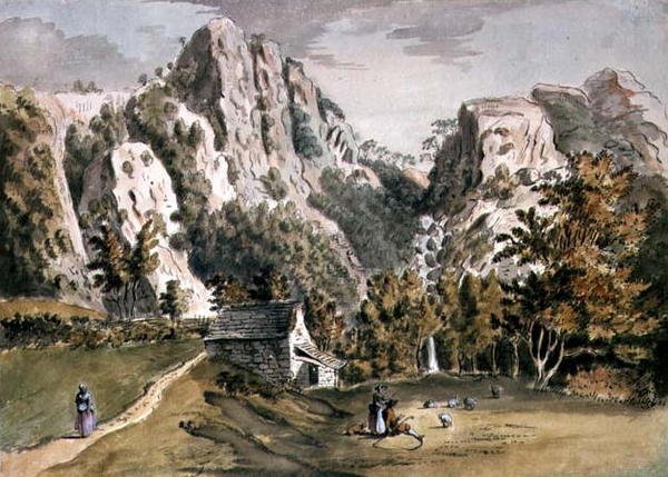 Vízesés Keswickben, Cumberlandban alkotó: Francis Grose