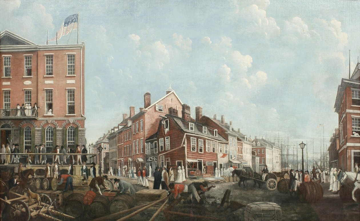 Tontine kávéház, 1797 körül (olaj, vászon) alkotó: Francis Guy