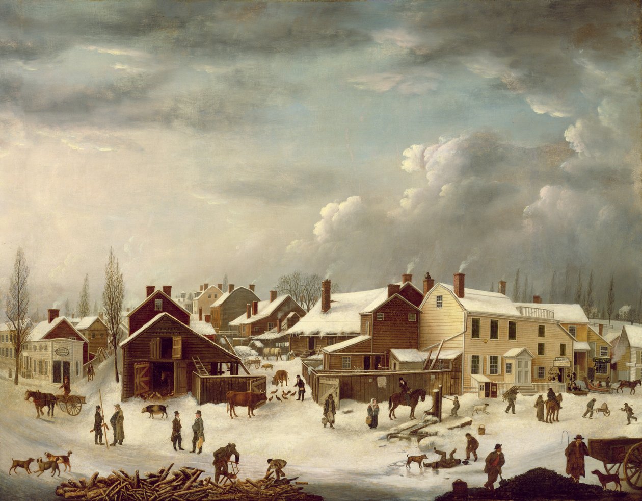 Téli jelenet Brooklynban, 1817-20 körül (a részletekért lásd: 105484) alkotó: Francis Guy