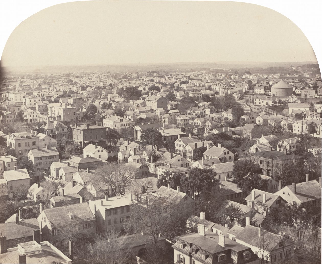 Északnyugatra nézve a Westminster Street felől, Providence, 1858-1860. alkotó: Francis Hacker