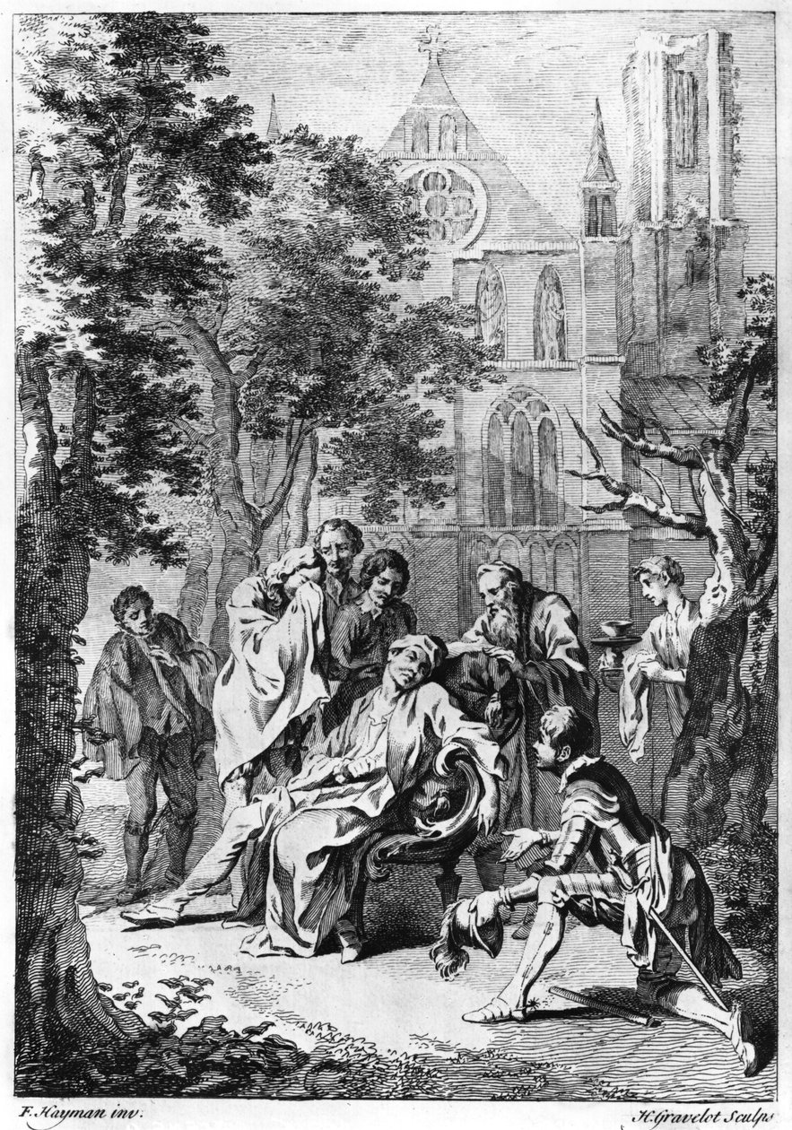 V. felvonás VII. jelenet William Shakespeare (1564-1616) „János király”-ból, Hubert Gravelot (1699-1773) metszetével alkotó: Francis Hayman