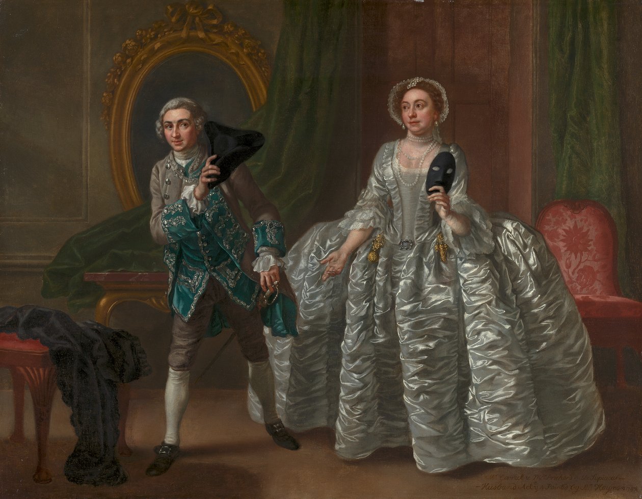 David Garrick és Mrs. Pritchard Benjamin Hoadley "A gyanús férj" című filmjében alkotó: Francis Hayman