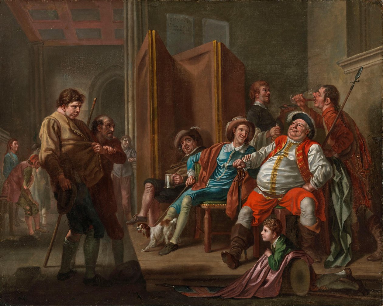 Falstaff katonákat toboroz Shakespeare IV. Henrik, második rész, III. felvonás című művéből alkotó: Francis Hayman