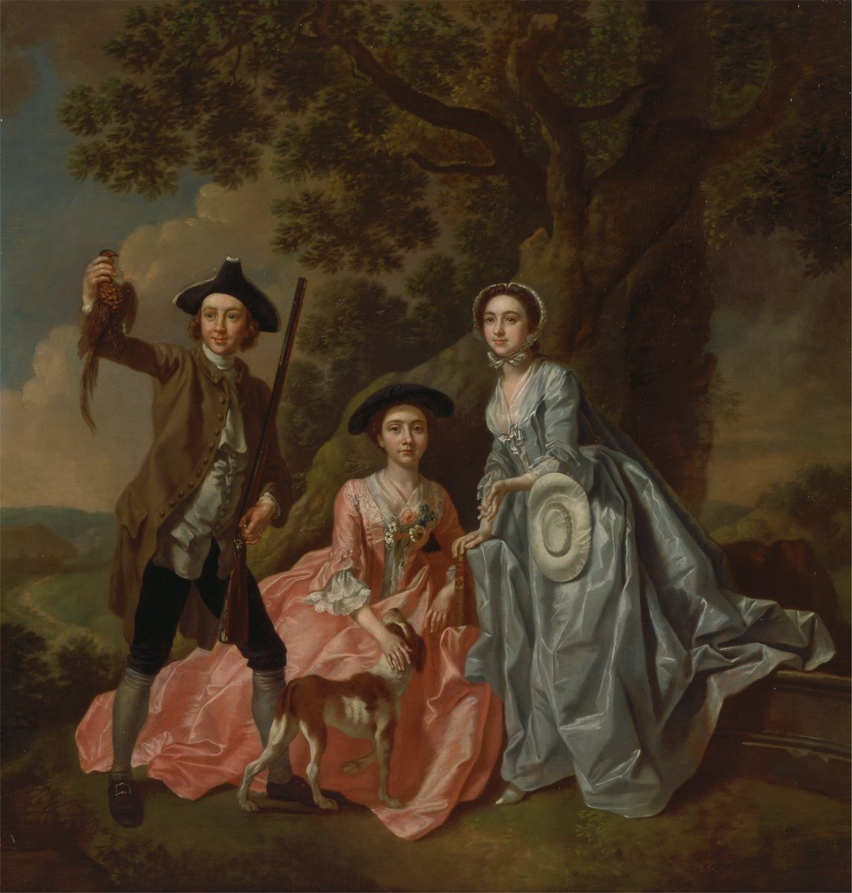 George Rogers és felesége, Margaret és nővére, Margaret Rogers alkotó: Francis Hayman