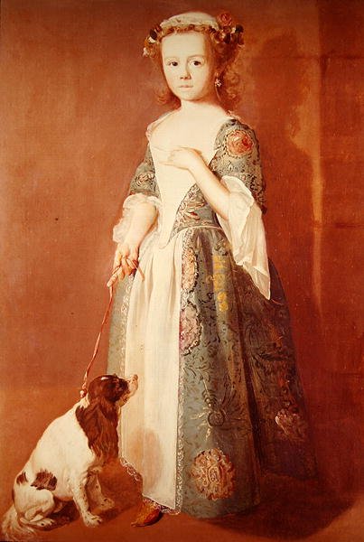 Kislány kutyával (olaj, vászon) alkotó: Francis Hayman
