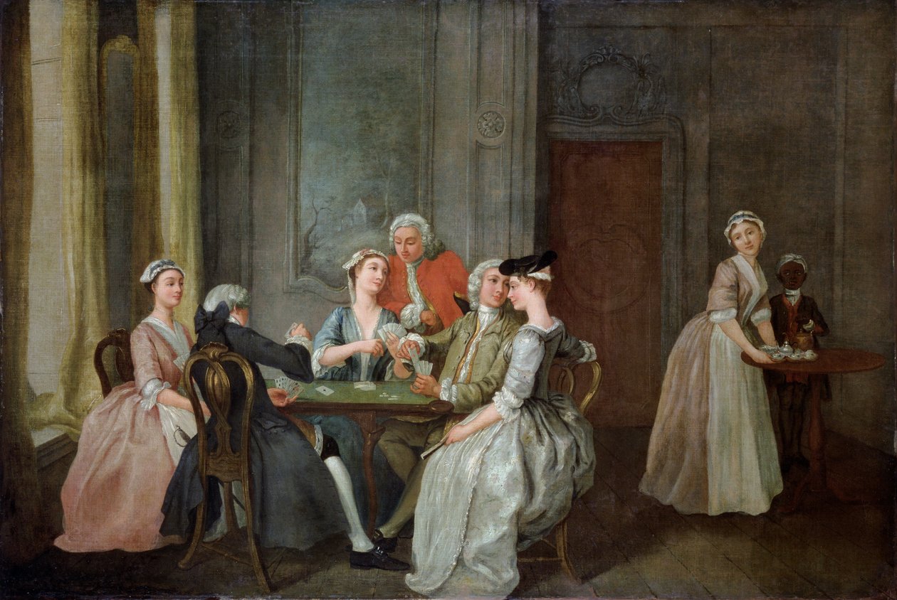Játék a Quadrille-ban, 1740-50 alkotó: Francis Hayman