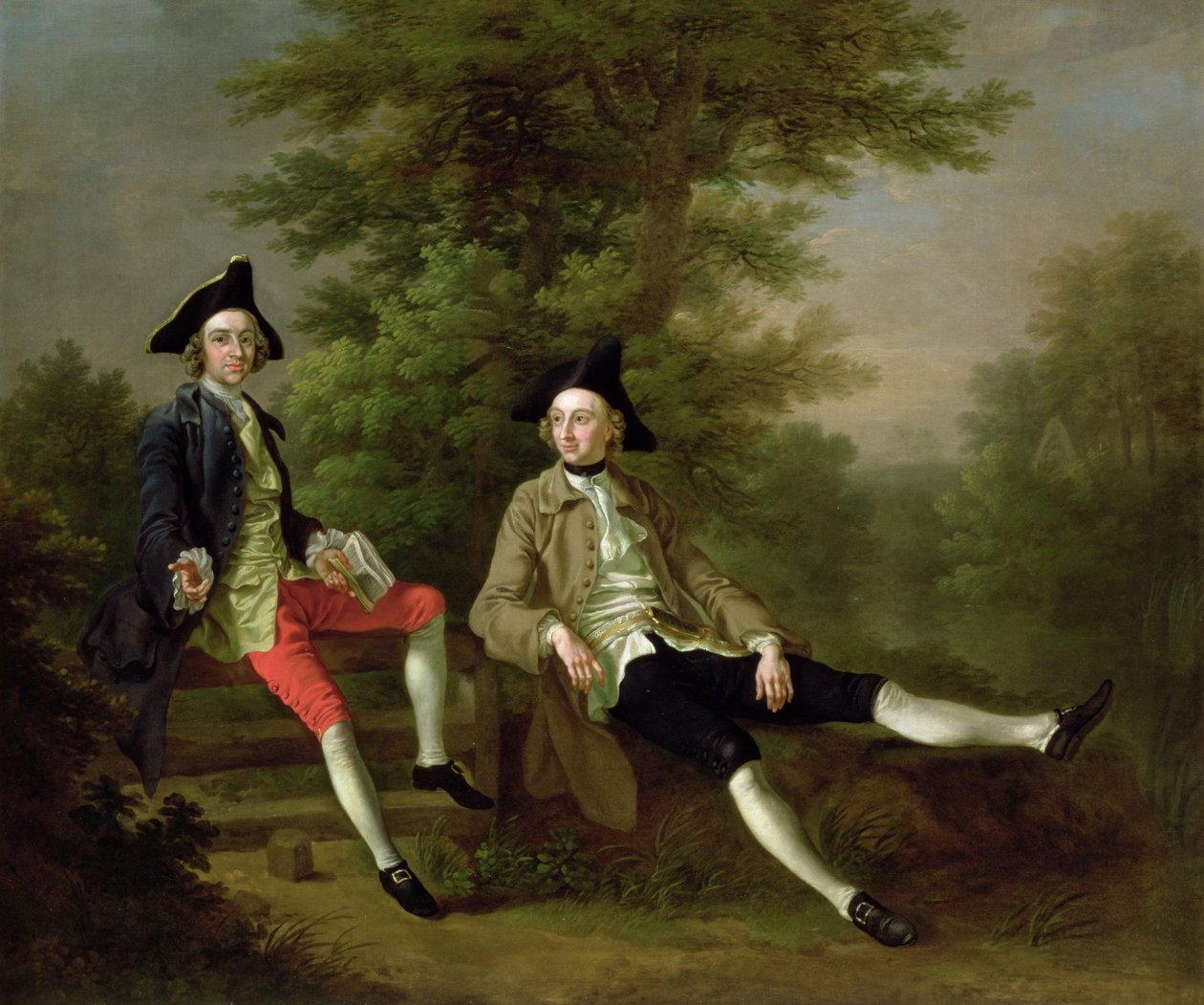 David Garrick (1717-79) (balra) és felbriggi William Windham (1717-61) portréja (jobbra) 1745 körül alkotó: Francis Hayman