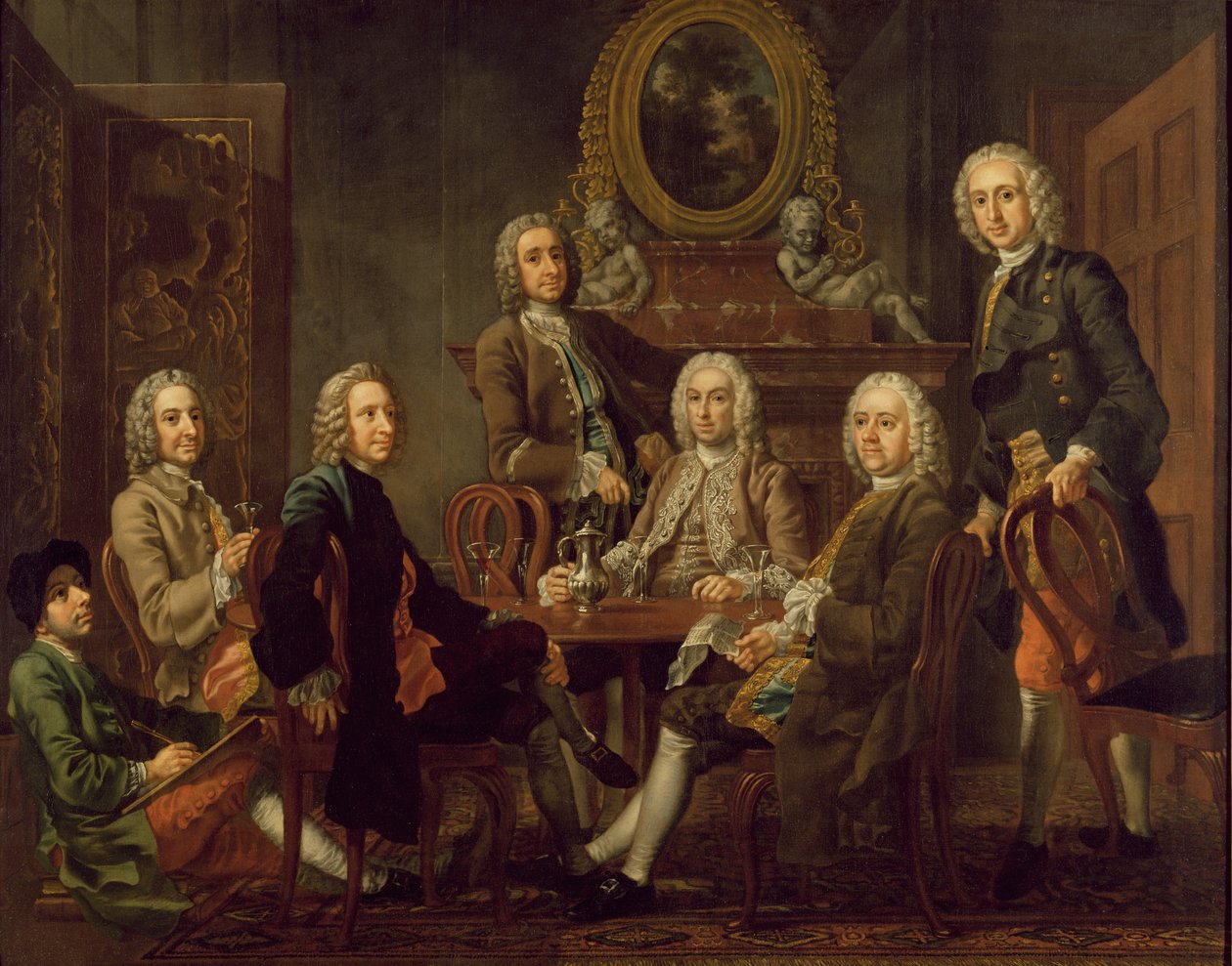 Egy csapat úri portré a művésznővel, 1745 körül (olaj, vászon) alkotó: Francis Hayman