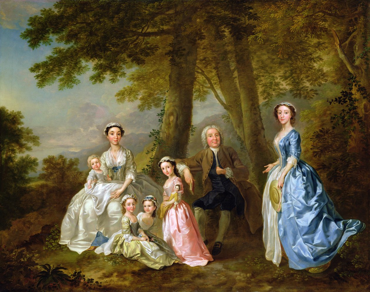 Samuel Richardson második családjával ülve alkotó: Francis Hayman