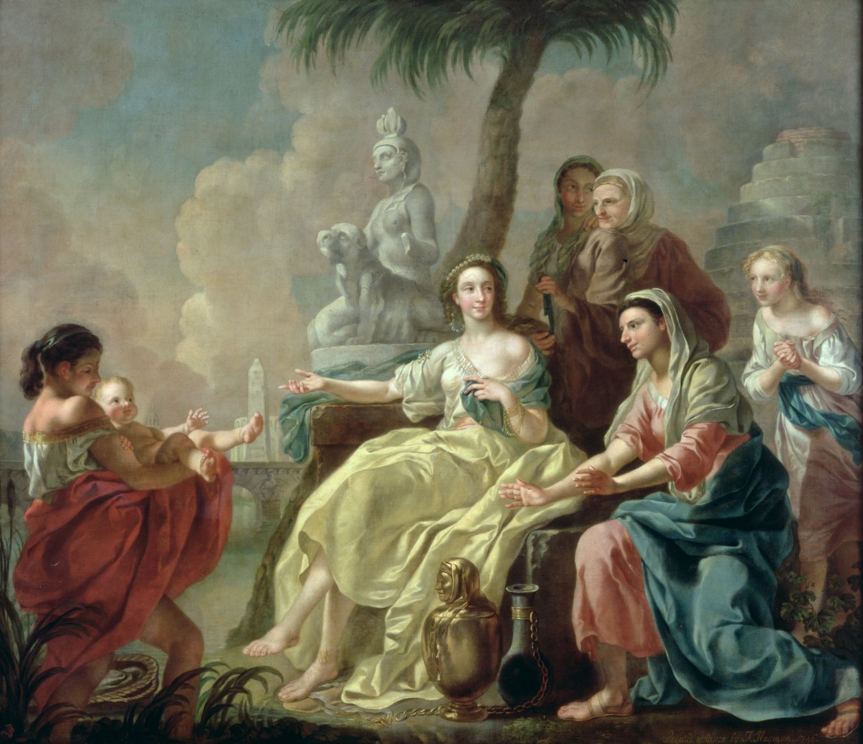 A csecsemő Mózes megtalálása a gyékényekben, 1746 alkotó: Francis Hayman