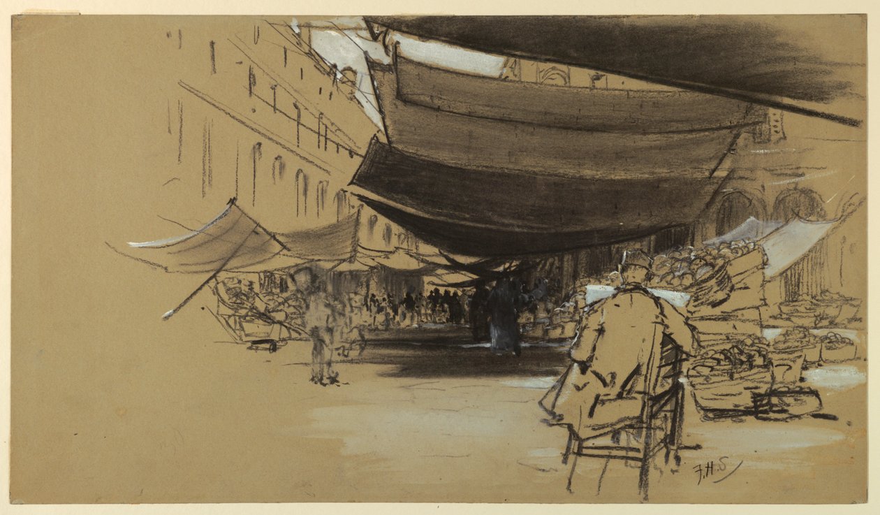 A gyümölcspiac napellenzői alkotó: Francis Hopkinson Smith