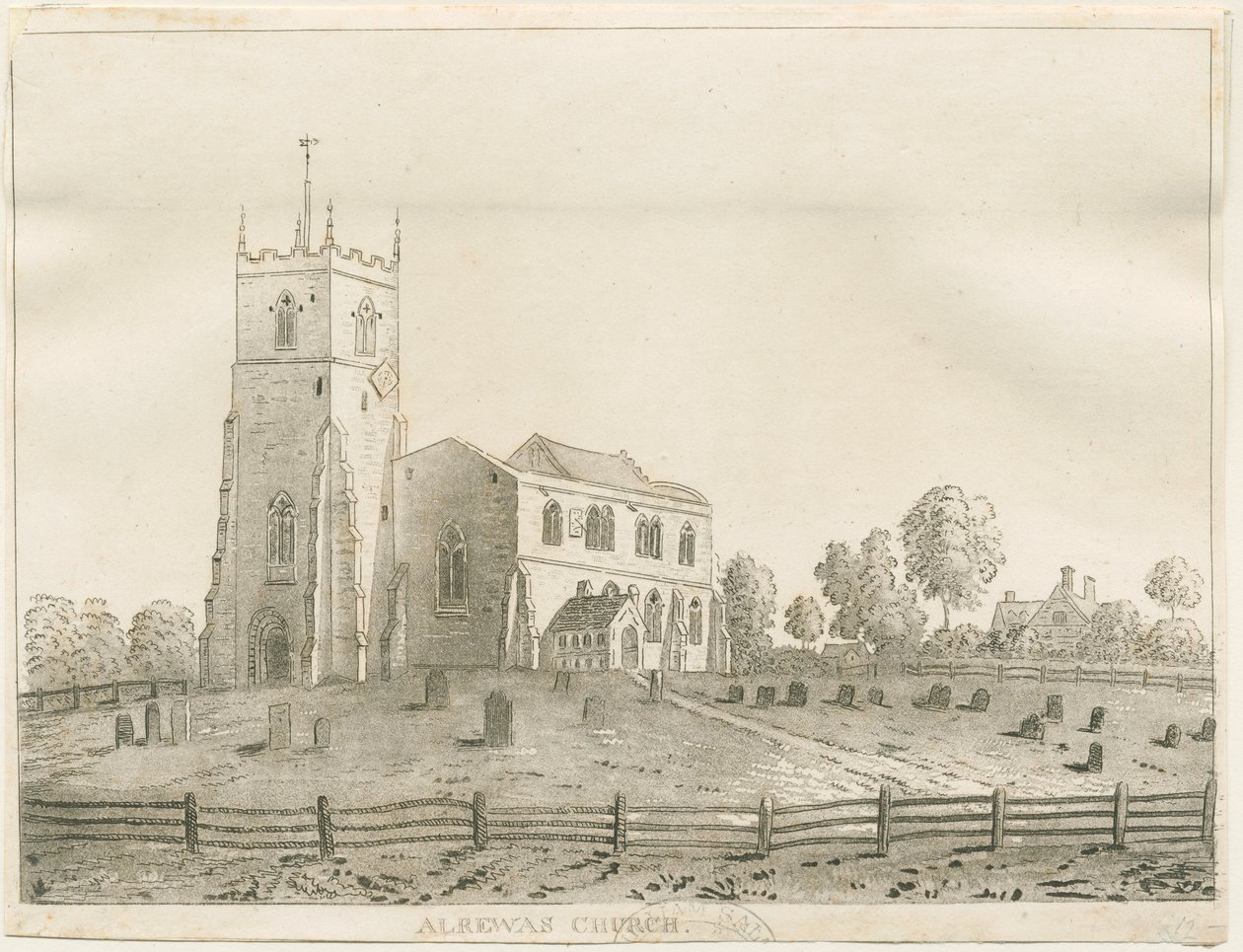 Alrewas templom: akvatinta metszet, nd [?1848] alkotó: Francis Jukes