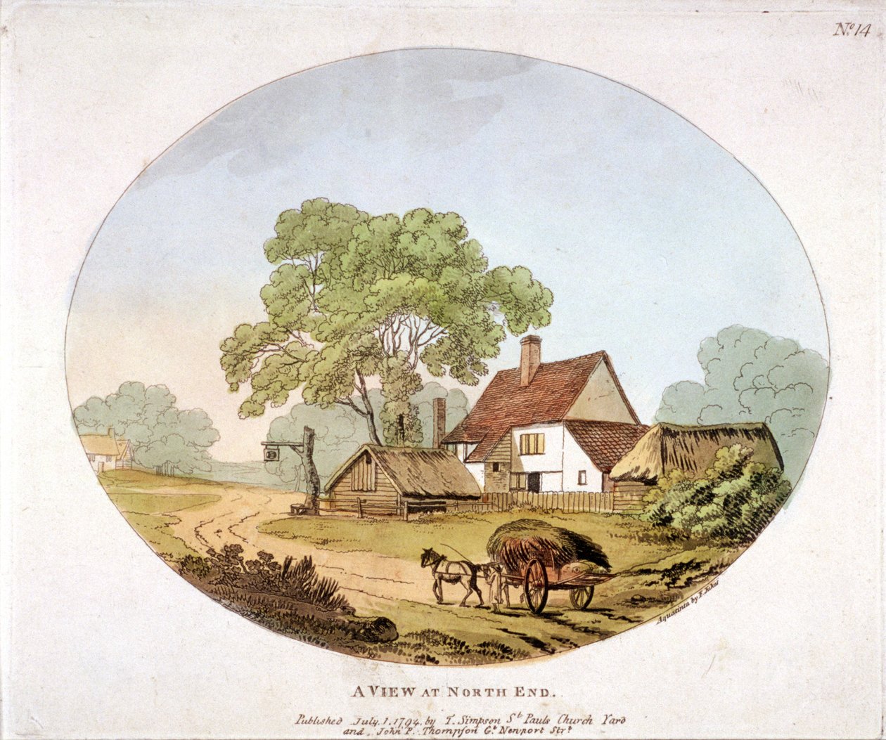 Hampstead általános képe, London, 1794 alkotó: Francis Jukes