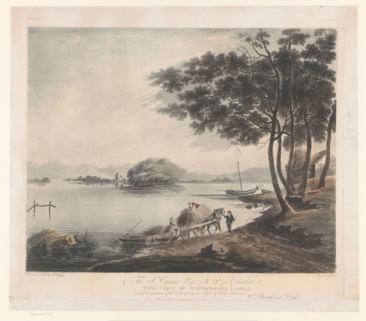 Kilátás a Windermere-re Kilátás a Windermere-tóra (cím a tárgyon) alkotó: Francis Jukes