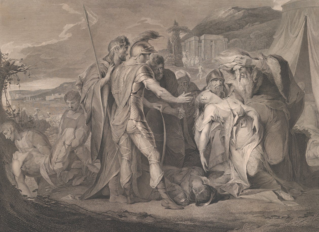 Lear király siratja Cordelia Shakespeare testét, Lear király, 5. felvonás, jelenet..., 1792. augusztus 1. alkotó: Francis Legat