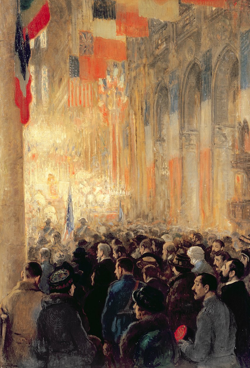 Szolgálat a Notre Dame-ban, hálát adva a Nagy Nemzetközi Háború utáni győzelemért alkotó: Francis Luis Mora