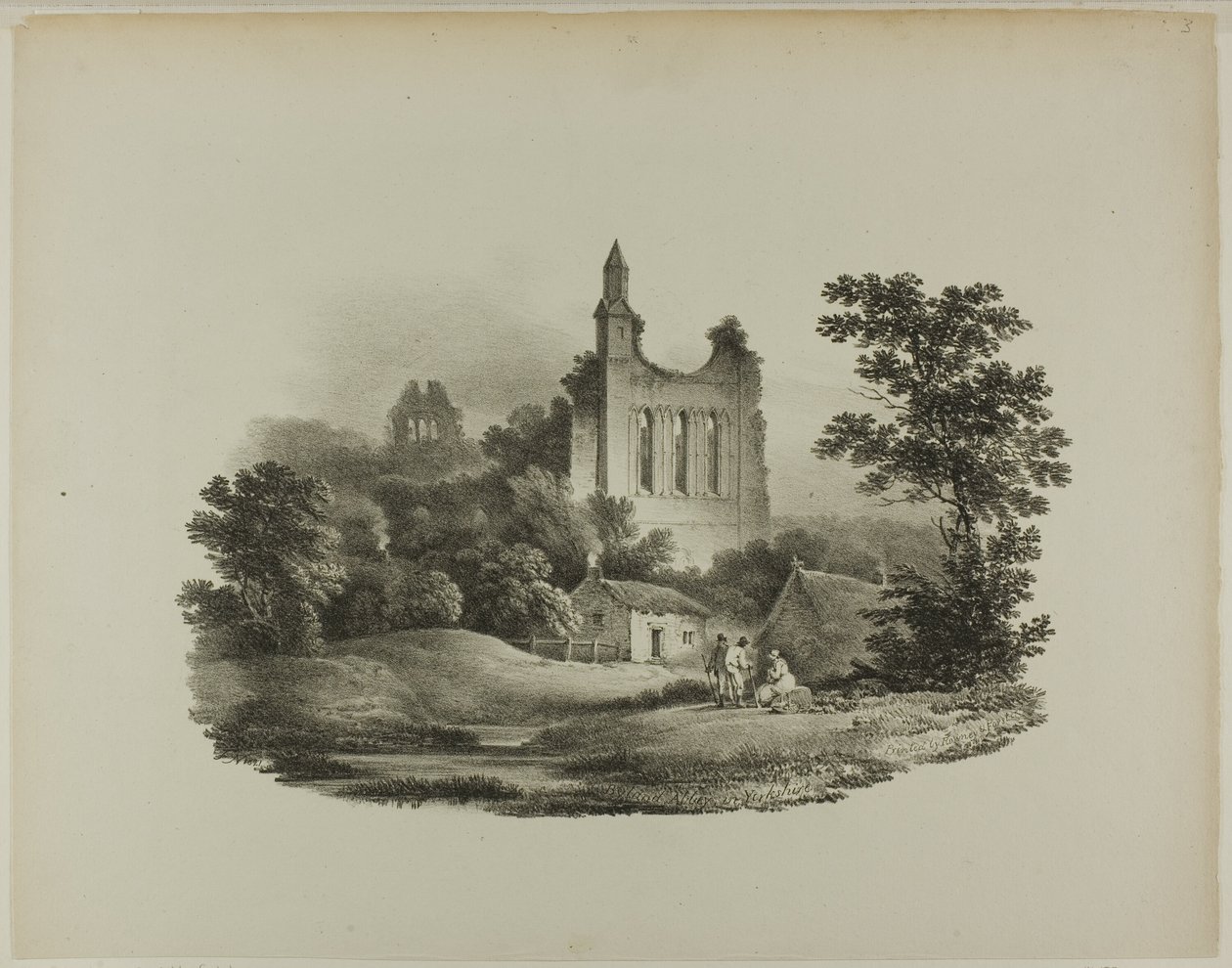 Byland Abbey, Yorkshire alkotó: Francis Nicholson