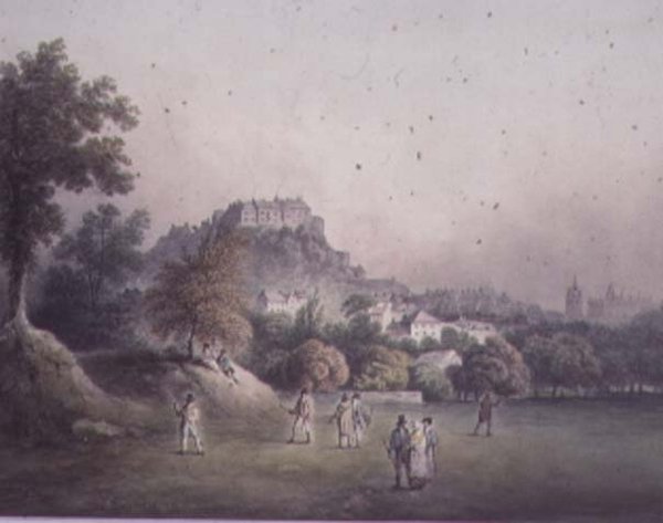 Edinburgh a Bruntsfield Golf Linksről, a 18. század végén vagy a 19. század elején alkotó: Francis Nicholson