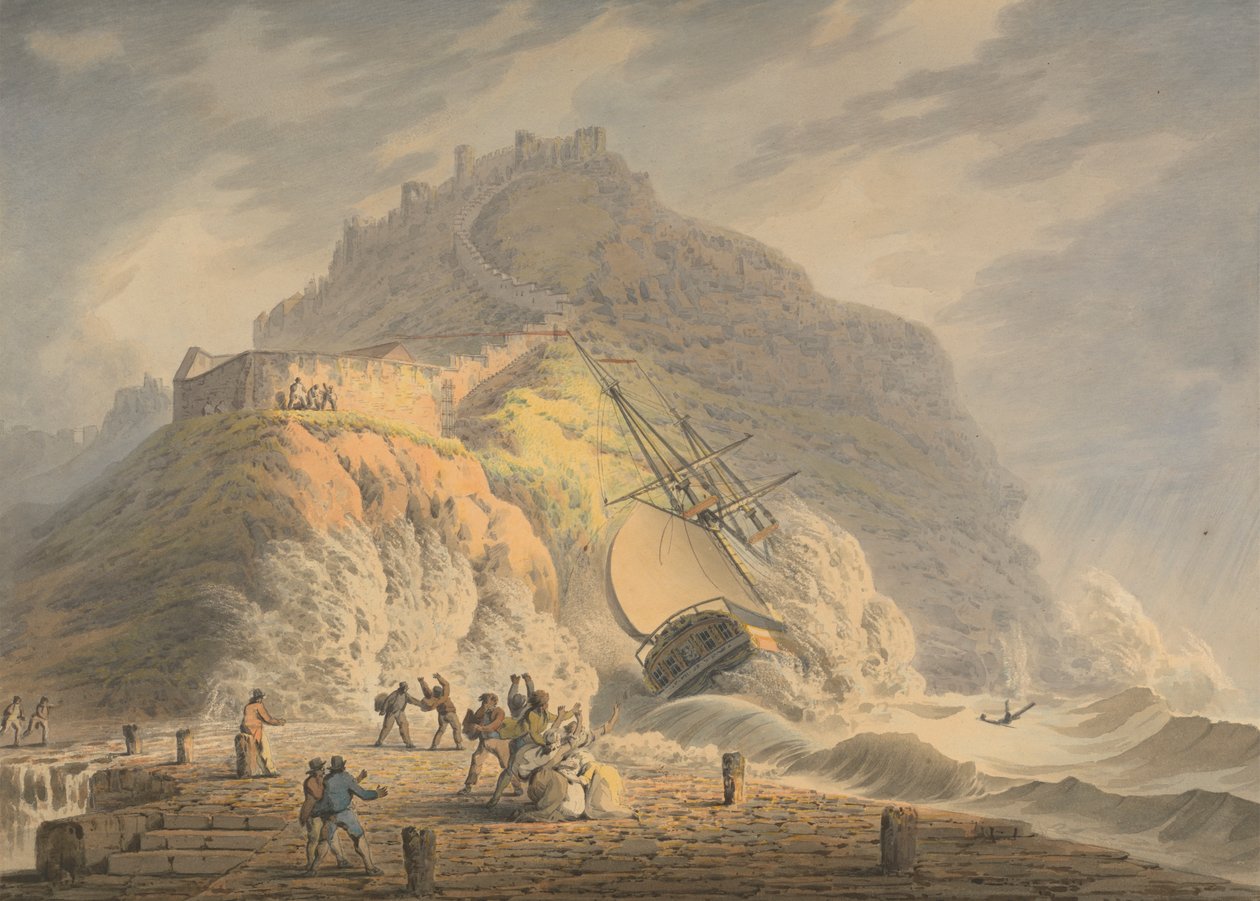 Scarborough: Hajóroncs a Castle Cliff lábánál alkotó: Francis Nicholson