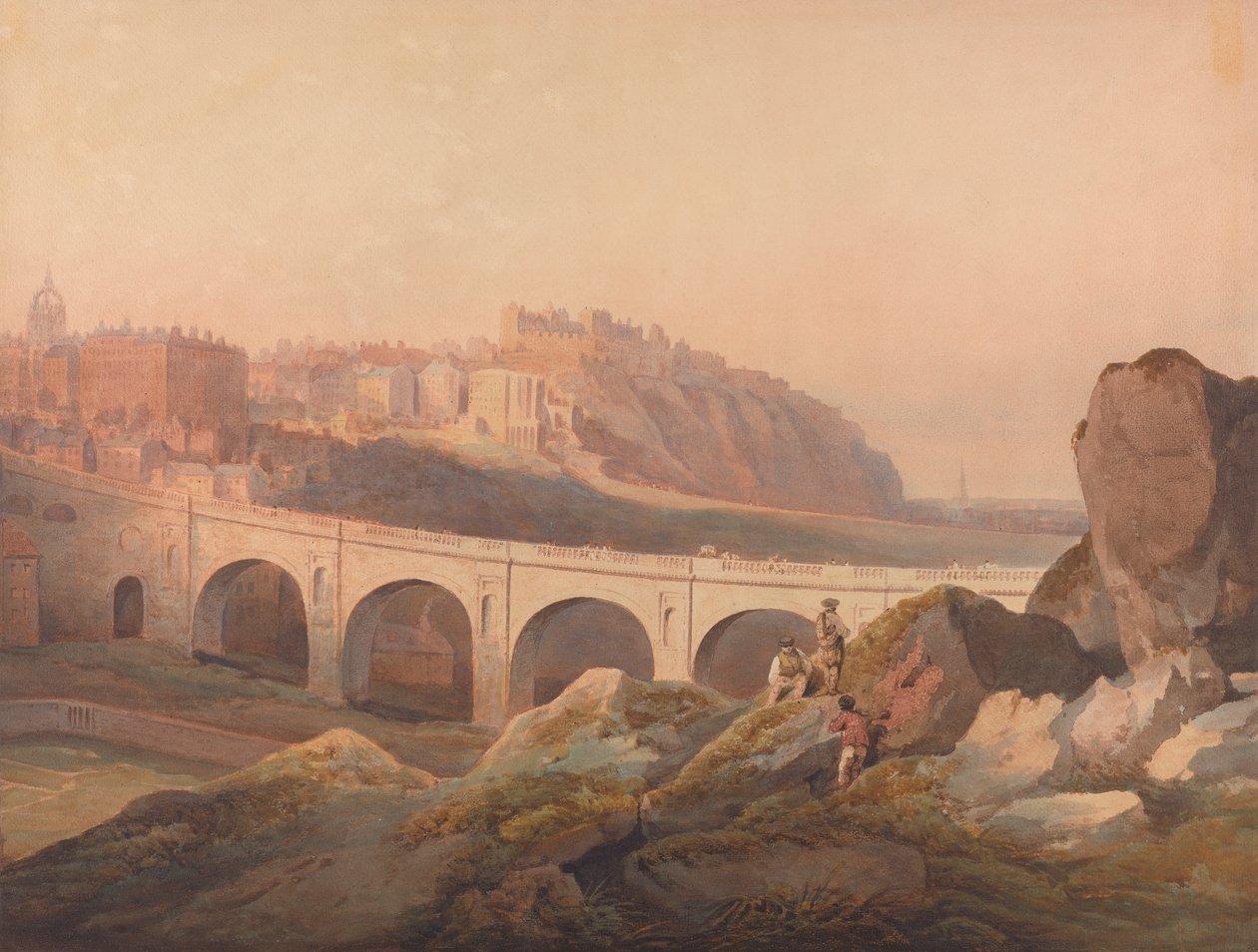 Edinburgh kilátása a Calton Hillről alkotó: Francis Nicholson