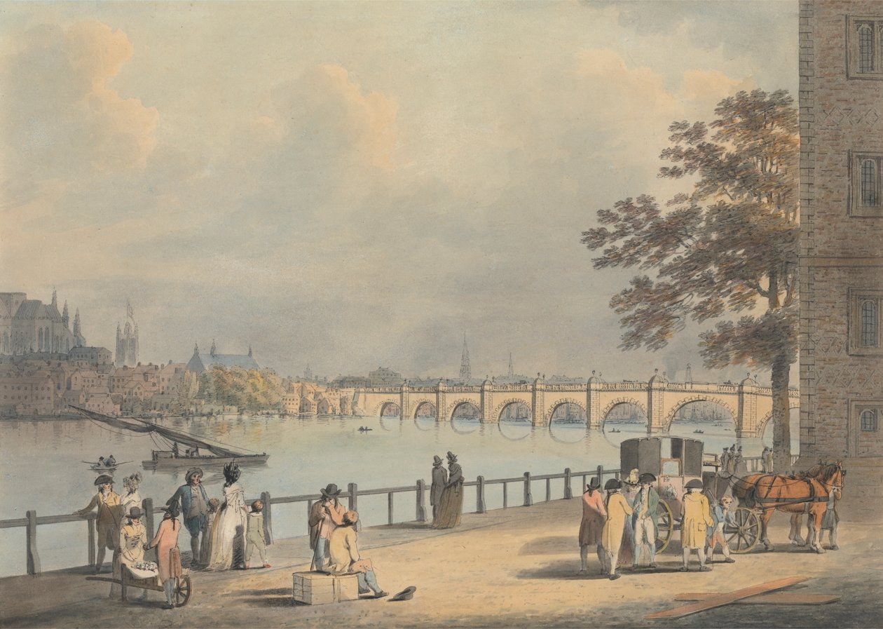 Westminster a déli partról alkotó: Francis Nicholson