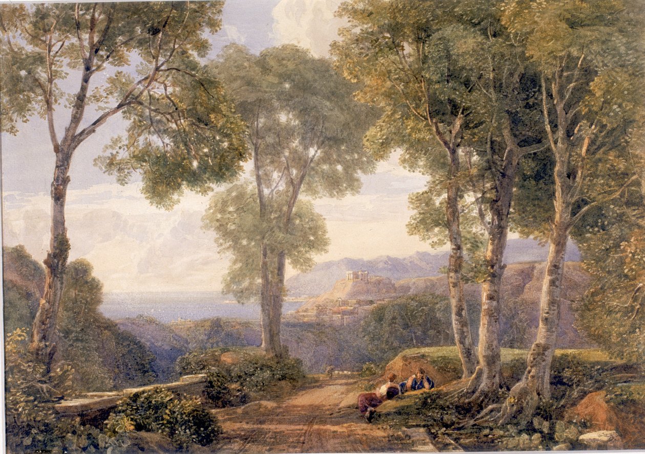Táj (wc szőtt papíron) alkotó: Francis Oliver Finch