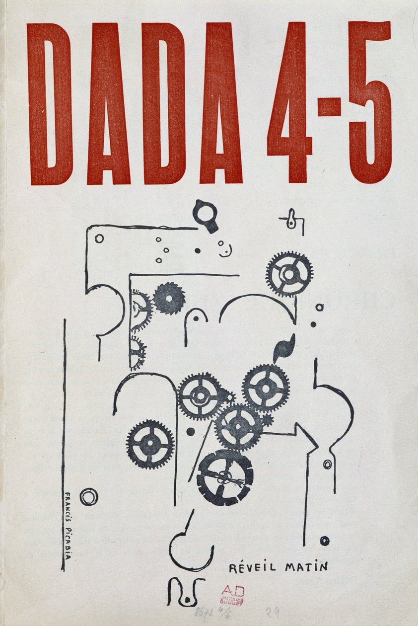 Picabia (1879-1953) "Dada 4-5" című irodalmi és művészeti gyűjteményének 2. borítója, 1917. július. alkotó: Francis Picabia