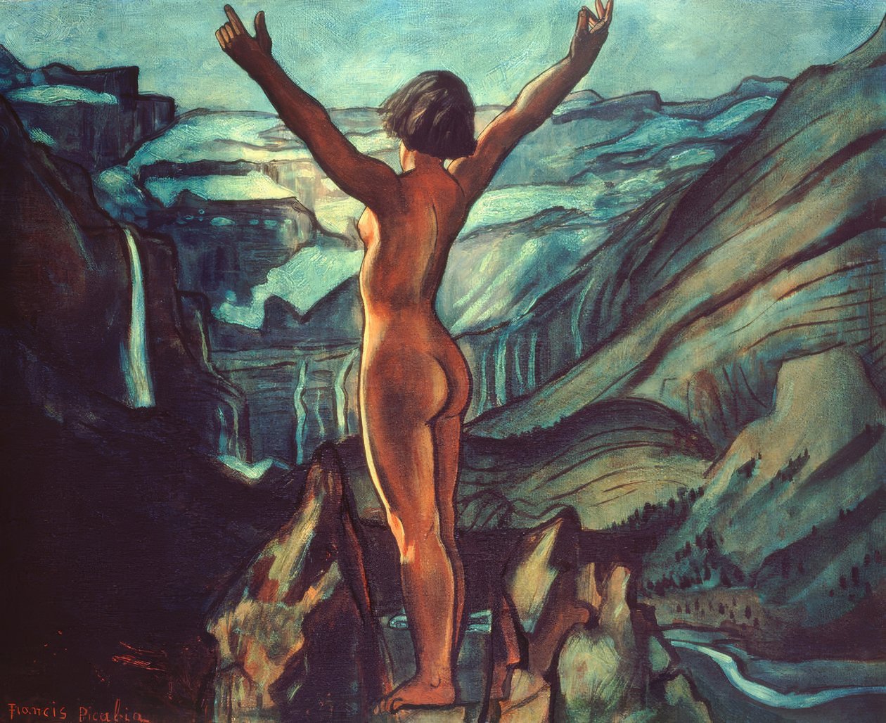 Akt egy táj előtt alkotó: Francis Picabia