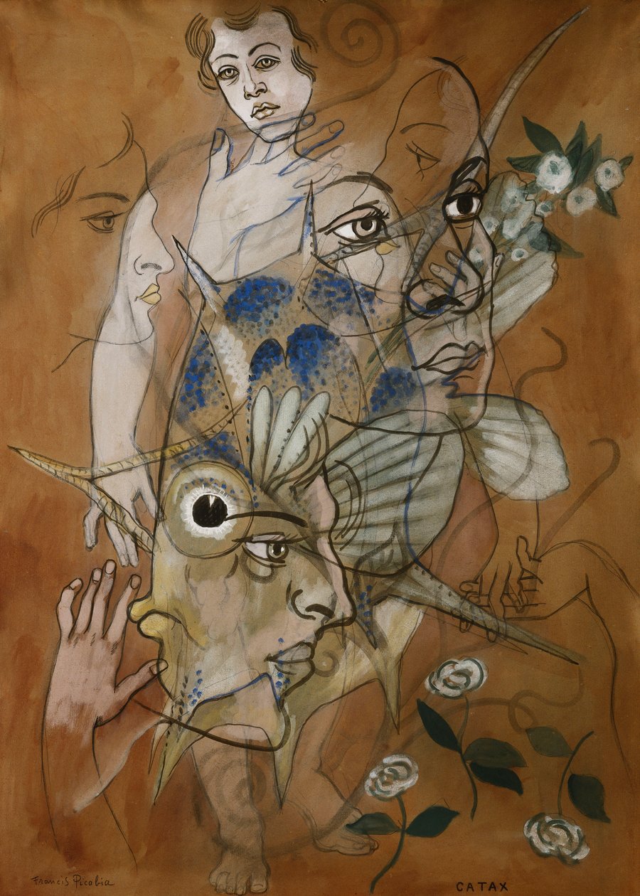 Catax, 1929 körül (olaj, gouache, akvarell és ceruza, karton) alkotó: Francis Picabia