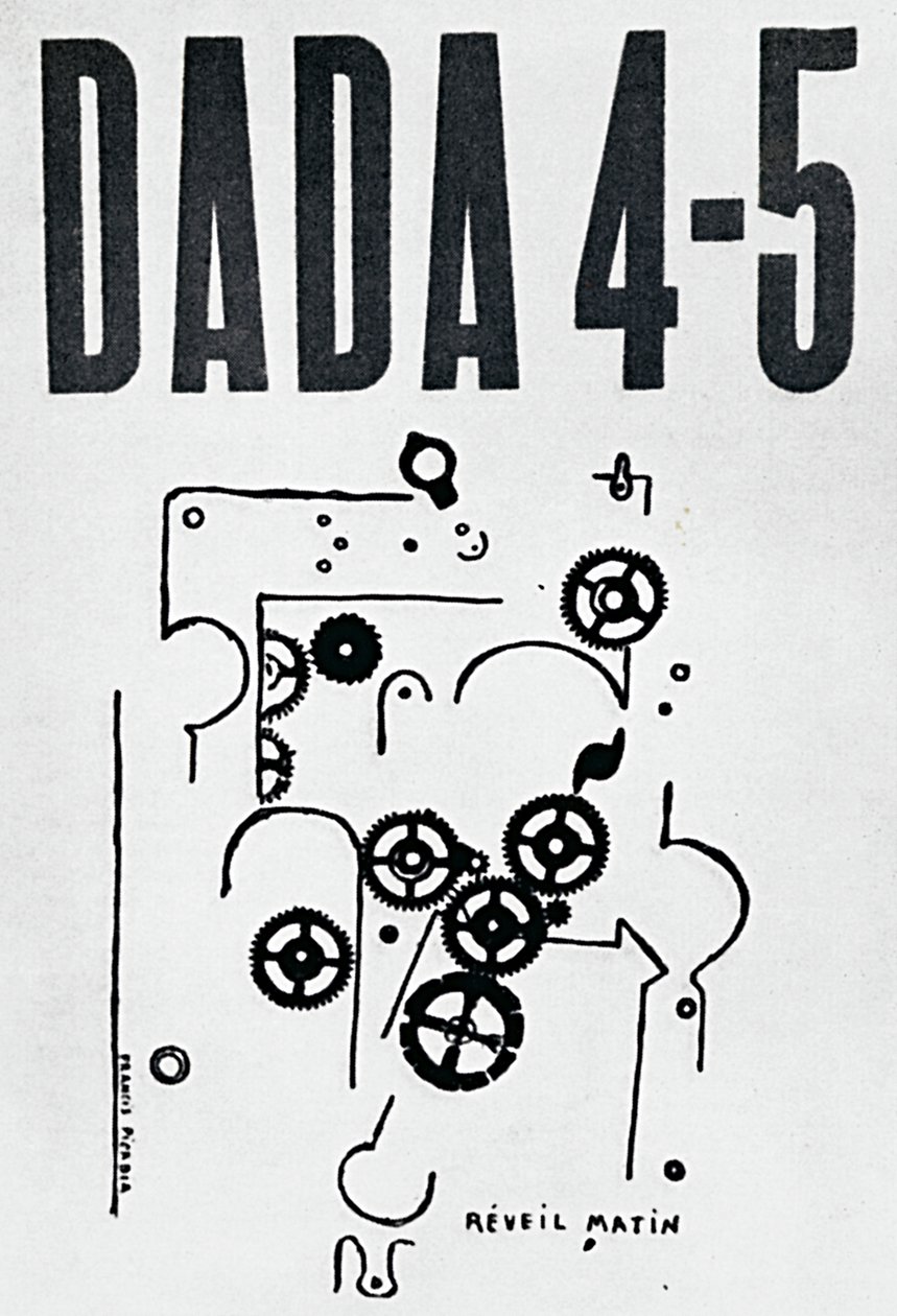 A Dada 4-5 című folyóirat címlapja, tervező: Francis Picabia (1879-1953), Zürich alkotó: Francis Picabia