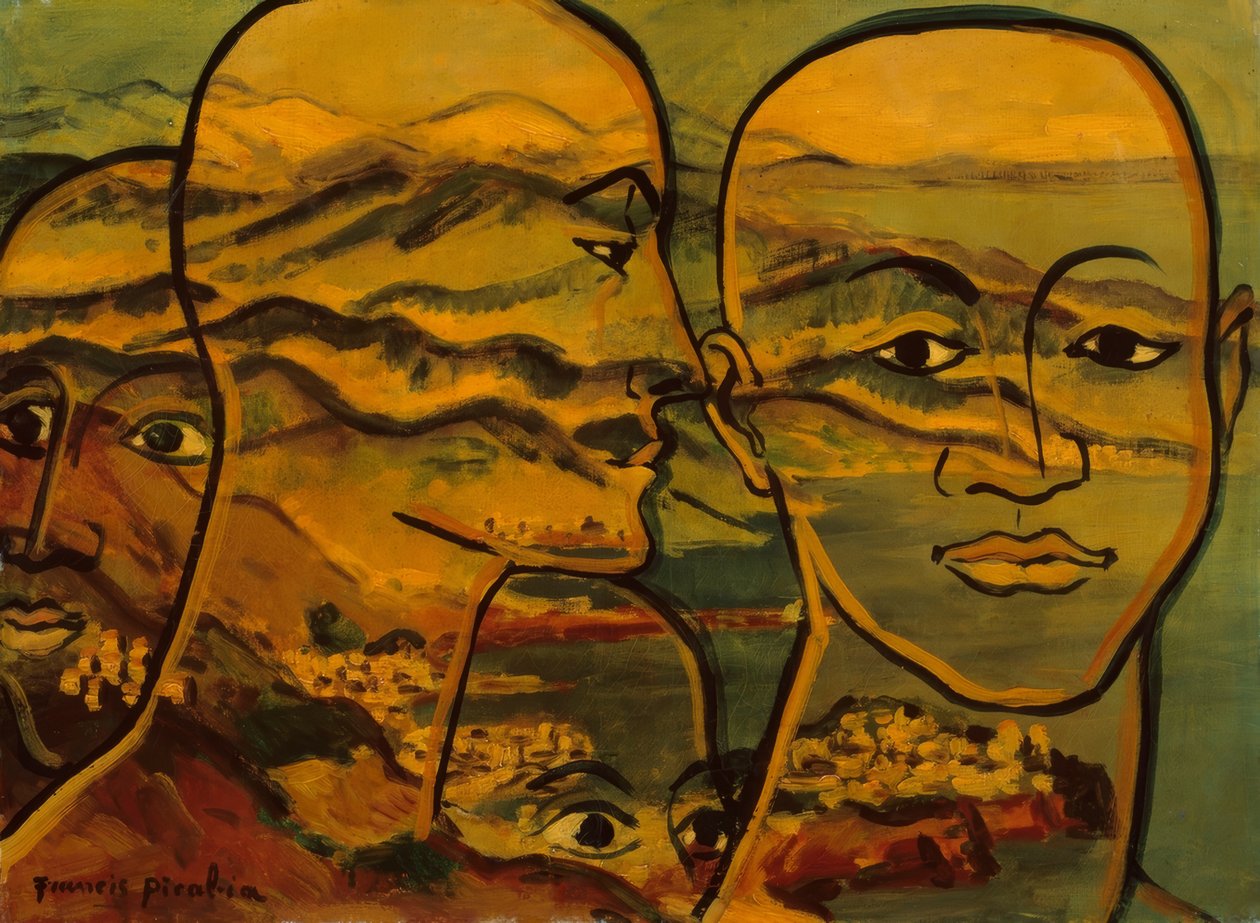 Fejtájkép (Têtes-paysage) alkotó: Francis Picabia
