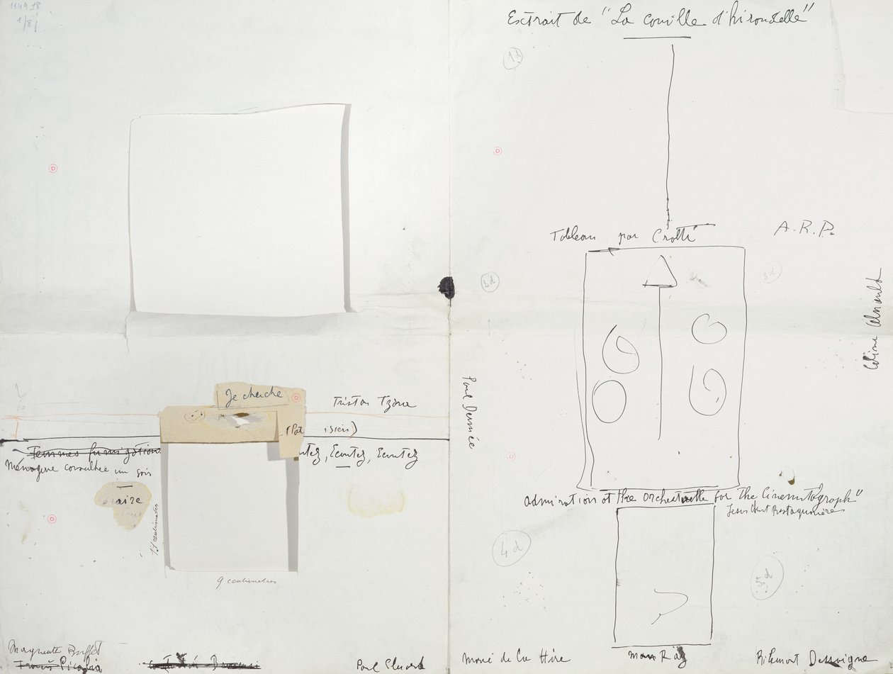 A 391. számú dadaista bulletin 14. számának tervrajza, amely Ingres aláírásának másolatát tartalmazza. alkotó: Francis Picabia