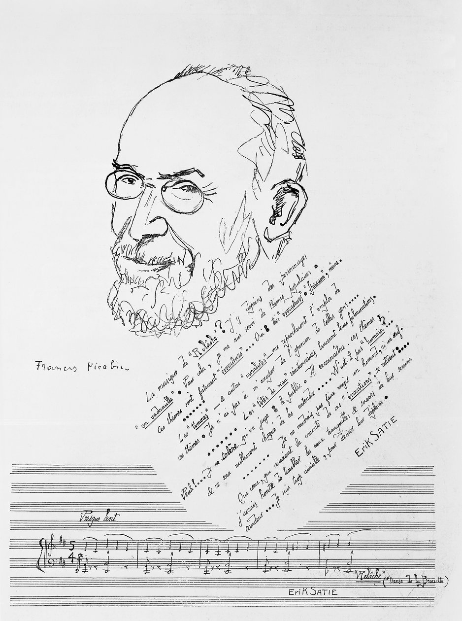 Erik Satie francia zeneszerző és zongoraművész portréja alkotó: Francis Picabia