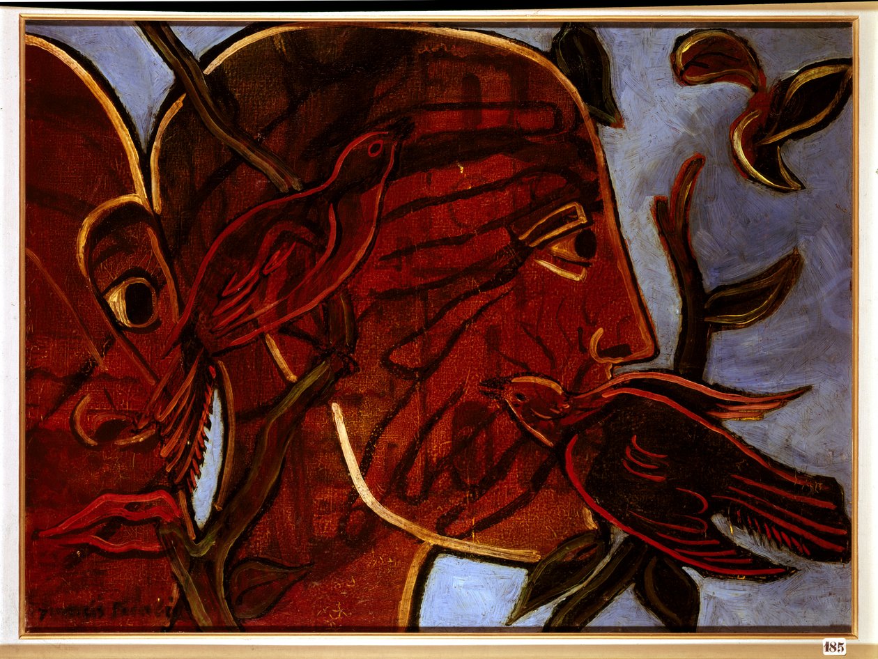 Átláthatóság. Férfi arc madarakkal, 20. század (festmény) alkotó: Francis Picabia