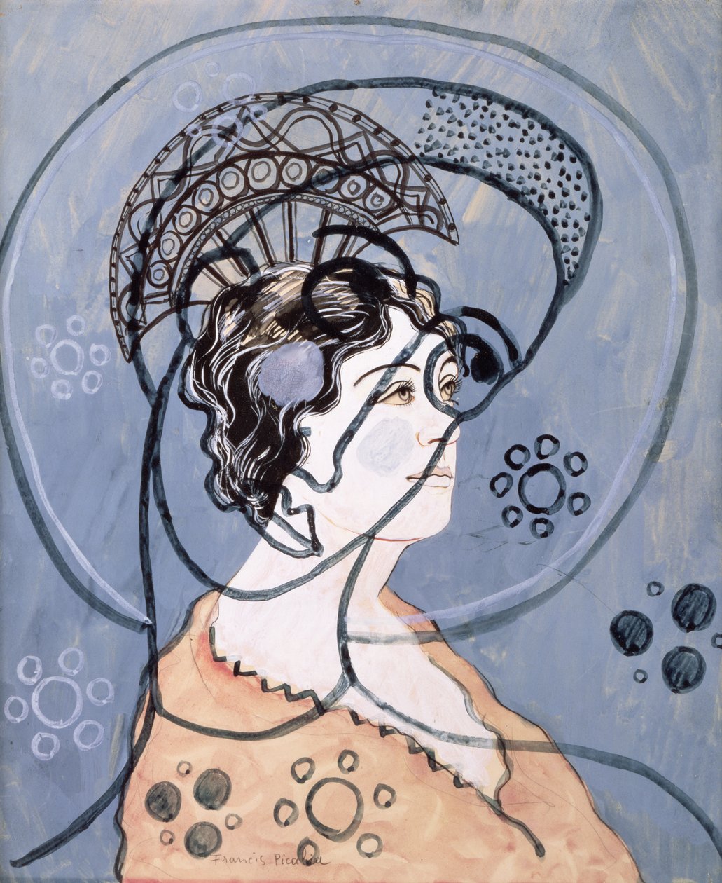 Transzparencia, 1930 körül (gouache és tus ceruzával) alkotó: Francis Picabia
