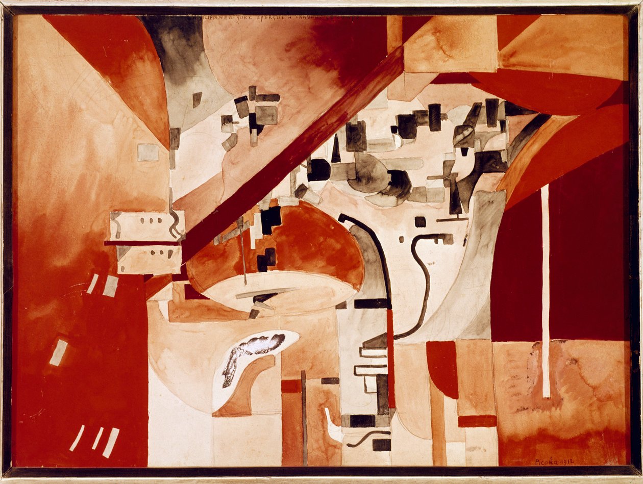 New-York látképe fejjel lefelé (akvarell) alkotó: Francis Picabia