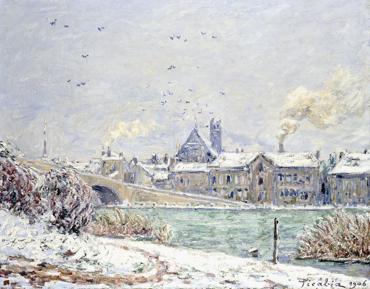Villeneuve-sur-Yonne a hóban alkotó: Francis Picabia